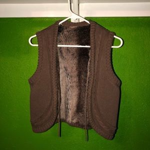 Kids Brown Fur Vest